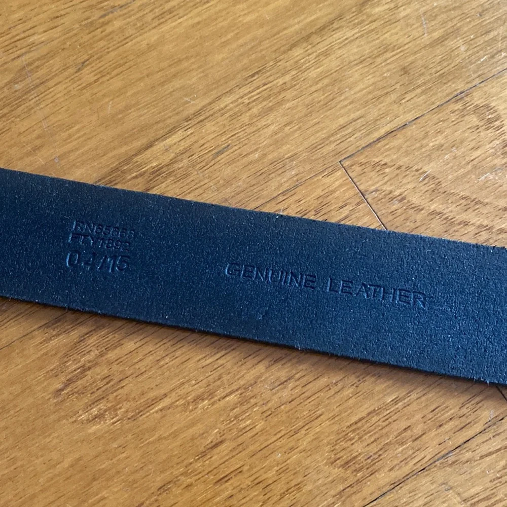 Black genuine leather belt